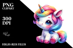 Cute Baby Unicorn PNG Product Image 2