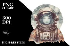 Simple Vintage Astronaut Girl PNG Product Image 2