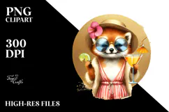 Funky Tiger in Beachwear PNG Product Image 2