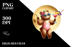 Funky Tiger in Beachwear PNG Product Image 2