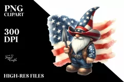 Patriotic Cowboy Gnome USA | Clipart Product Image 3