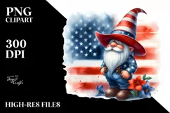 Patriotic Cowboy Gnome USA | Clipart Product Image 1