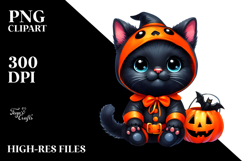 Vibrant Baby Black Cat for Halloween PNG Product Image 2
