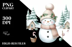 Snowman in Winter, High-Res PNG Product Image 1