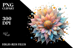 Abstract Vibrant Sunflower PNG Product Image 2