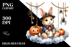 Bunny on Cloud Halloween PNG Product Image 2