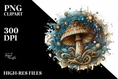 Wooden Mushroom Watercolor Splash Product Image 1