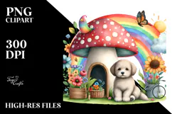 Dog House Rainbow Flowers | Clipart Product Image 2