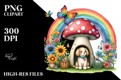 Dog House Rainbow Flowers | Clipart Product Image 2