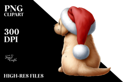 Cute Watercolor Labrador Retriever with Santa Hat Product Image 2