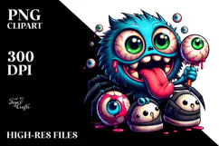 Funny Spider Boy Licking Eyeball Candy PNG Product Image 2