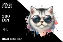 Angry Cat with Sunglasses, Transparent PNG Product Image 2
