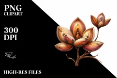 Wooden Stained Magnolia Watercolor Splash Product Image 1