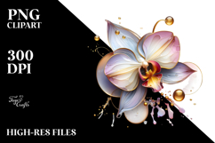 Glossy Orchid with Golden Insertions PNG Product Image 2