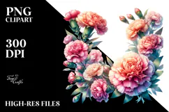 Watercolor Abstract with Vibrant Carnation Petals Product Image 2
