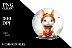 Digital Painting of Rabbit for Halloween, High-Res PNG Product Image 1