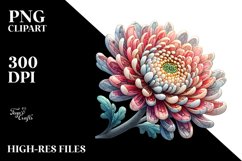 Wooden Stained Chrysanthemum | Sublimation Clipart Product Image 1