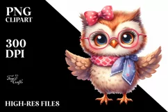 Funny Baby Owl Clipart PNG Product Image 3
