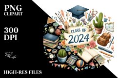 Watercolor Class Of 2024 Clipart Product Image 3