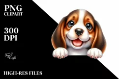 Enthusiastic Baby Basset Hound Clipart Product Image 1