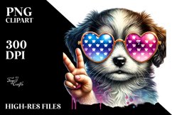 Colorful Puppy Showing Victory Sign PNG Product Image 2