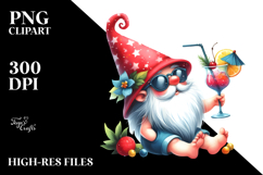 Whimsical Gnome Drinking a Cocktail PNG Product Image 2
