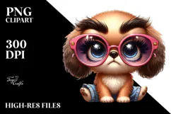 Cute Cartoon with Sunglasses, Transparent PNG Product Image 2