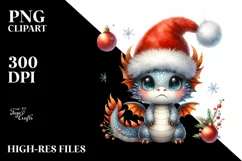 Angry Baby Dragon Christmas PNG Product Image 1