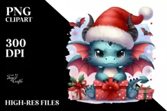 Angry Baby Dragon Christmas PNG Product Image 1