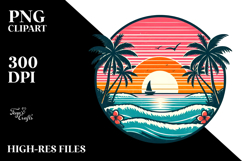 Retro Tropical Beach Sunset, 20 oz Tumbler Product Image 2