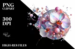 Abstract Vibrant Pastel Shiny Orchid, Transparent PNG Product Image 1