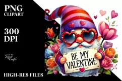 Detailed Valentines Gnome with Heart-Shaped Sunglasses PNG Product Image 2