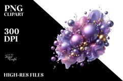 Abstract Shiny Watercolor Splash Sticker Clipart Product Image 2