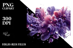 Abstract Shiny Watercolor Splash Sticker Clipart Product Image 2
