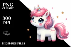 Funny Expressive Unicorn Baby PNG Product Image 1