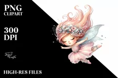 Whimsical Fairy Tumbling in Snow PNG Product Image 1