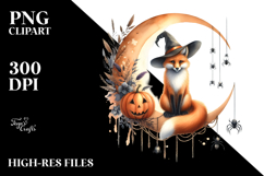 Watercolor Fox Dressed for Halloween, High-Res PNG Product Image 2