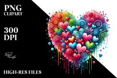 Colorful Paintbrush Style Heart PNG Product Image 2