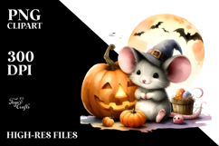 Cute Baby Mouse in Halloween Setting | Clipart Product Image 2