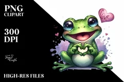 Funny Frog Portrait Smiling | Sublimation Clipart Product Image 1