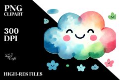 Colorful Smiling Cloud PNG Product Image 2