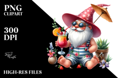 Whimsical Gnome Drinking Cocktail, Transparent PNG Product Image 2