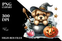 Cute Baby Puppy Popping Out from Witch Potion Product Image 2