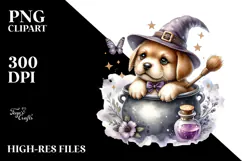 Cute Baby Puppy Popping Out from Witch Potion Product Image 2