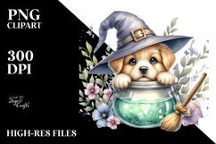 Cute Baby Puppy Popping Out from Witch Potion Product Image 2