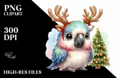Expressive Baby Christmas Macaw PNG Product Image 3