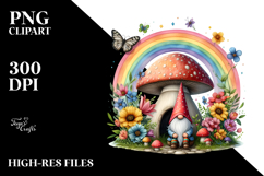 Gnome House Rainbow Flowers | Clipart Product Image 2