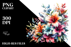 Colorful Abstract Floral Frame PNG Product Image 2