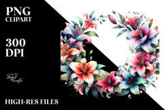 Colorful Abstract Floral Frame PNG Product Image 2