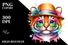 Layered Cute Baby Tiger Watercolor Splash Product Image 2